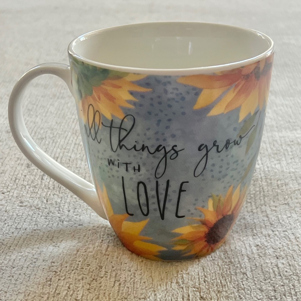 Pfaltzgraff Courtney Davis All Things Grow With Love Sunflower Coffee Mug